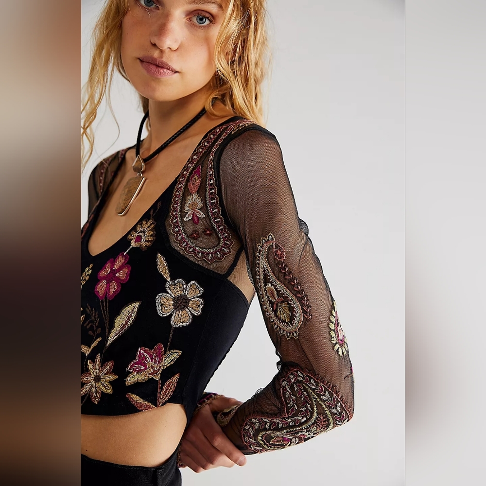Free People Florence Top in Black